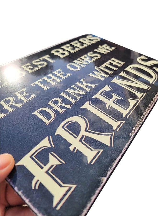 AMERICAN WIT (The Best BEERS are The Ones We Drink With FRIENDS) 8" x 12" Metal Tin Funny Bar Sign Wall Decor Plaque Poster Chalk Rustic Rusty Vintage Retro Look - Image 2